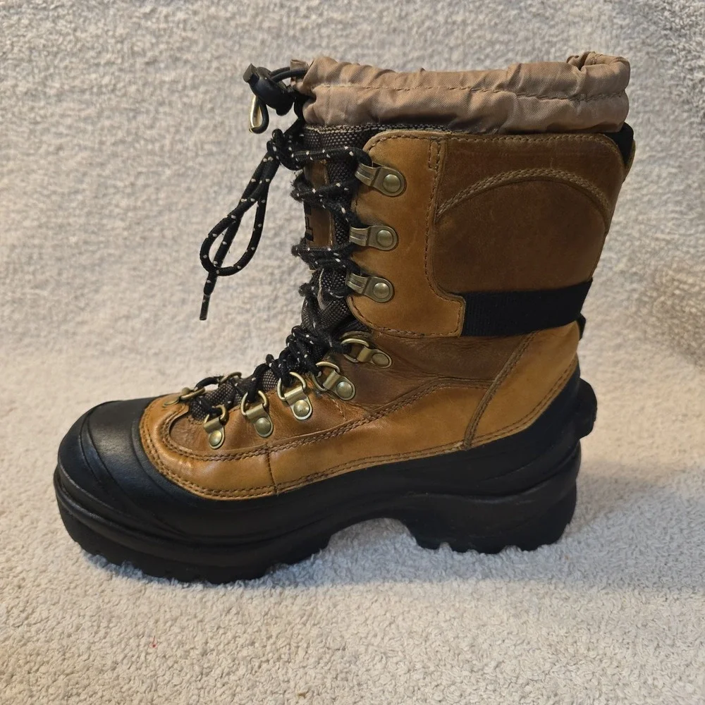 Sorel Conquest Leather Waterproof Boots Built-in Gaiter Adjustable Strap Men 8.5